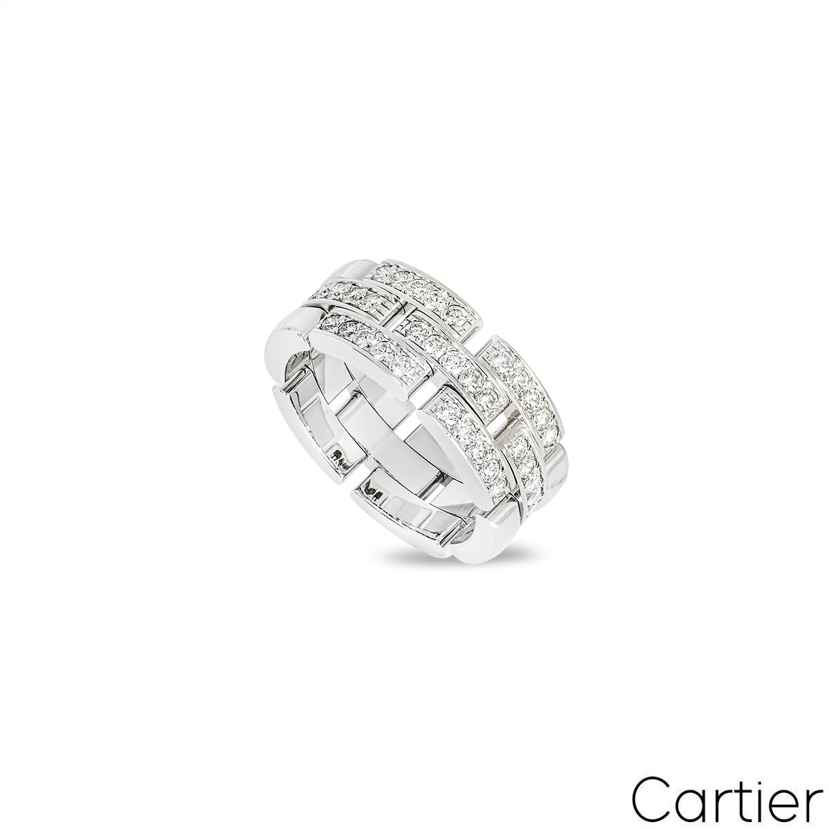 Cartier White Gold Diamond Maillon Panthere Ring Size 55 B4127200 Cartier White Gold Diamond Maillon Panthere Ring Size 55 B4127200